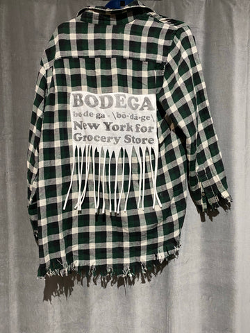 Plaid Flannel Button Down Shirt 'BODEGA'