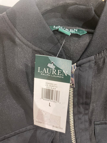 Lauren Ralph Lauren Black Sheer Bomber Jacket