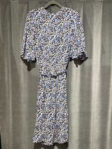 Zadig & Voltaire Blue White and Black Short Sleeve Flowy Dress
