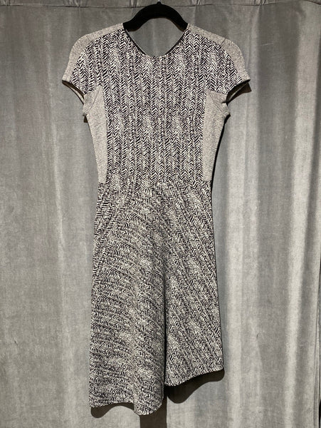 Stella McCartney Grey Short Sleeve Asymmetrical Flare Bottom Dress