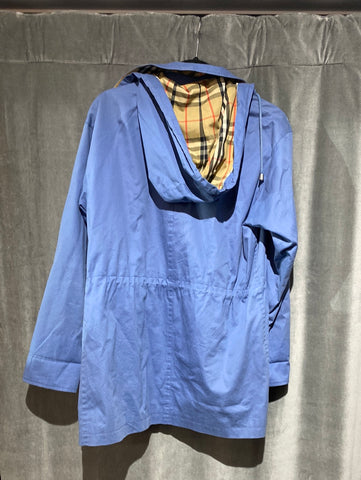 Burberry London Medium Blue Hooded Raincoat