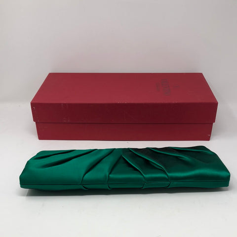 Valentino Emerald Green Satin Clutch