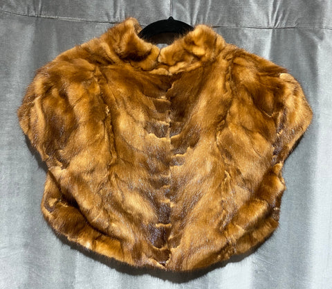 Vintage: Alberto Makali Fur Short Sleeve Shrug with Circle Neck Closure