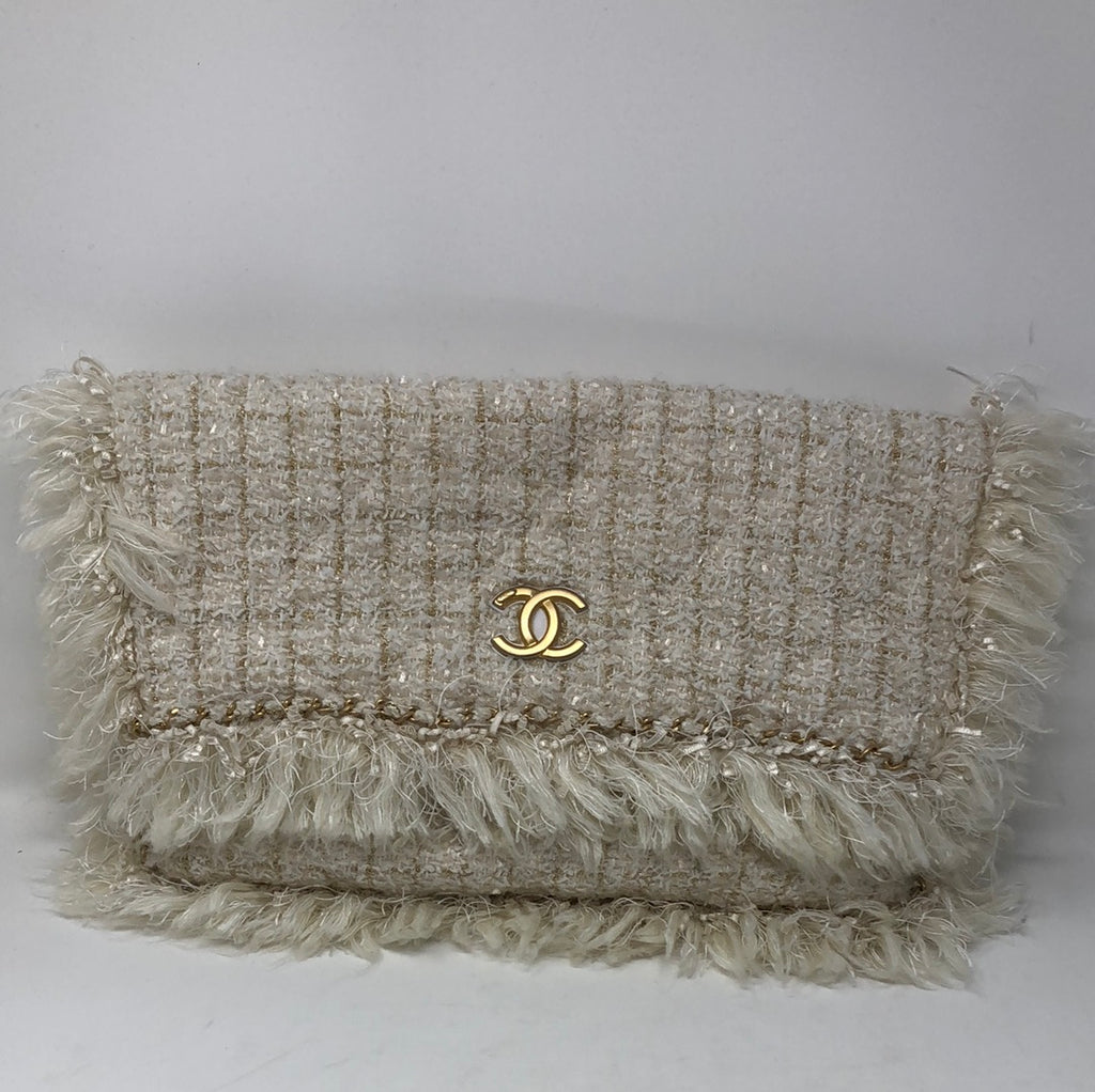 Chanel Women Chanel 19 Large Flap Bag Tweed Gold-Silver-Tone &  Ruthenium-Finish Metal Black - LULUX