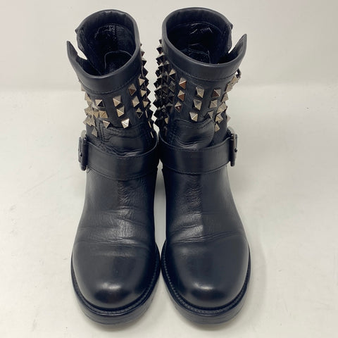 VALENTINO Black Studded Moto Boot