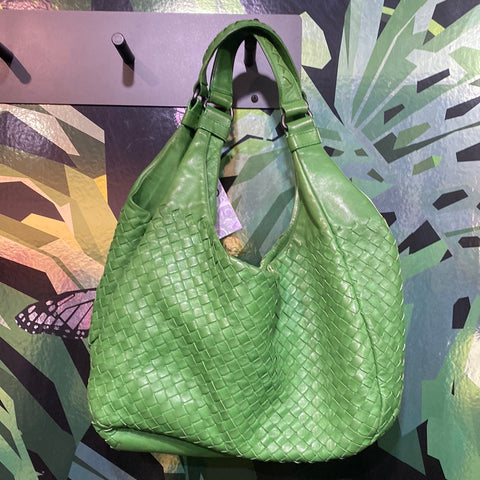 Bottega Veneta Irish Green Medium Campana Bag