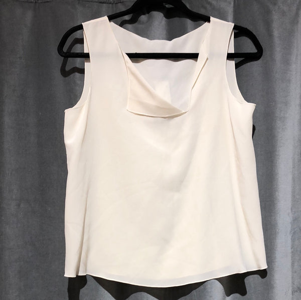 Giorgio Armani Soie-Silk Eggshell Sleeveless Blouse