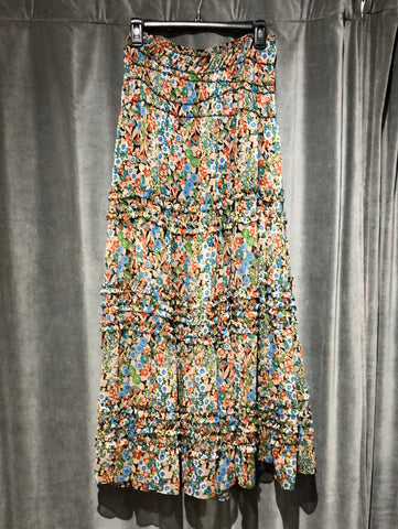 Ted Baker Floral Print Ruffle Maxi Skirt