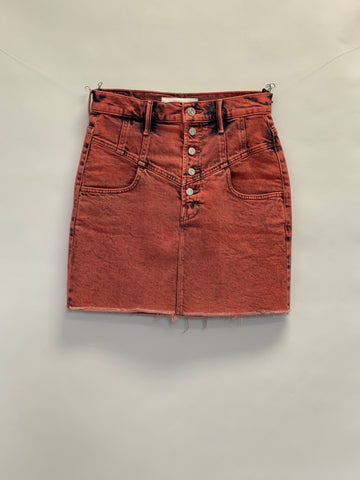 MOTHER Salmon Denim Mini Skirt