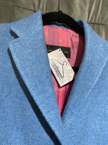 Arthur and Fox Blue Collared Wool Button Coat
