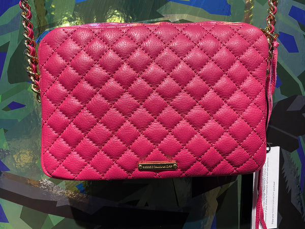 Rebecca Minkoff Pink Quilted Crossbody Bag with Gold Hardware