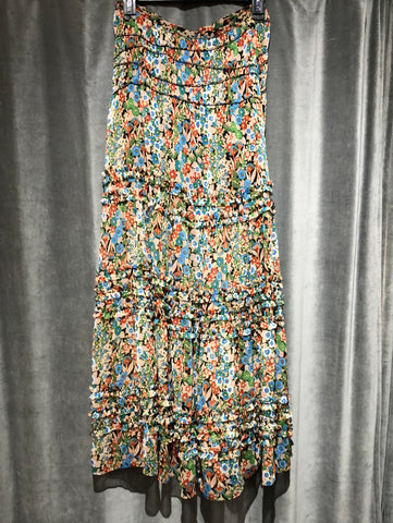 Ted Baker Floral Print Ruffle Maxi Skirt
