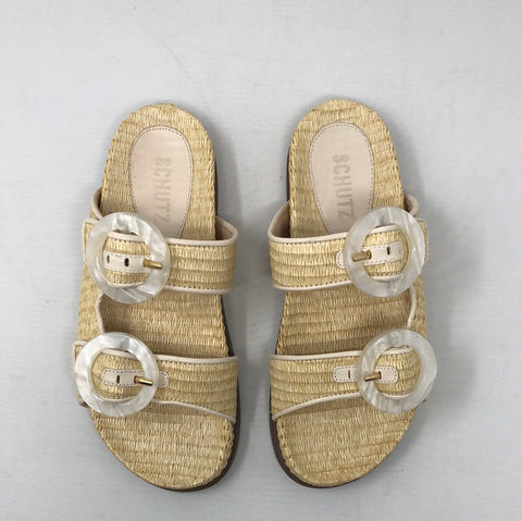 Schutz Tan Bamboo Woven 
