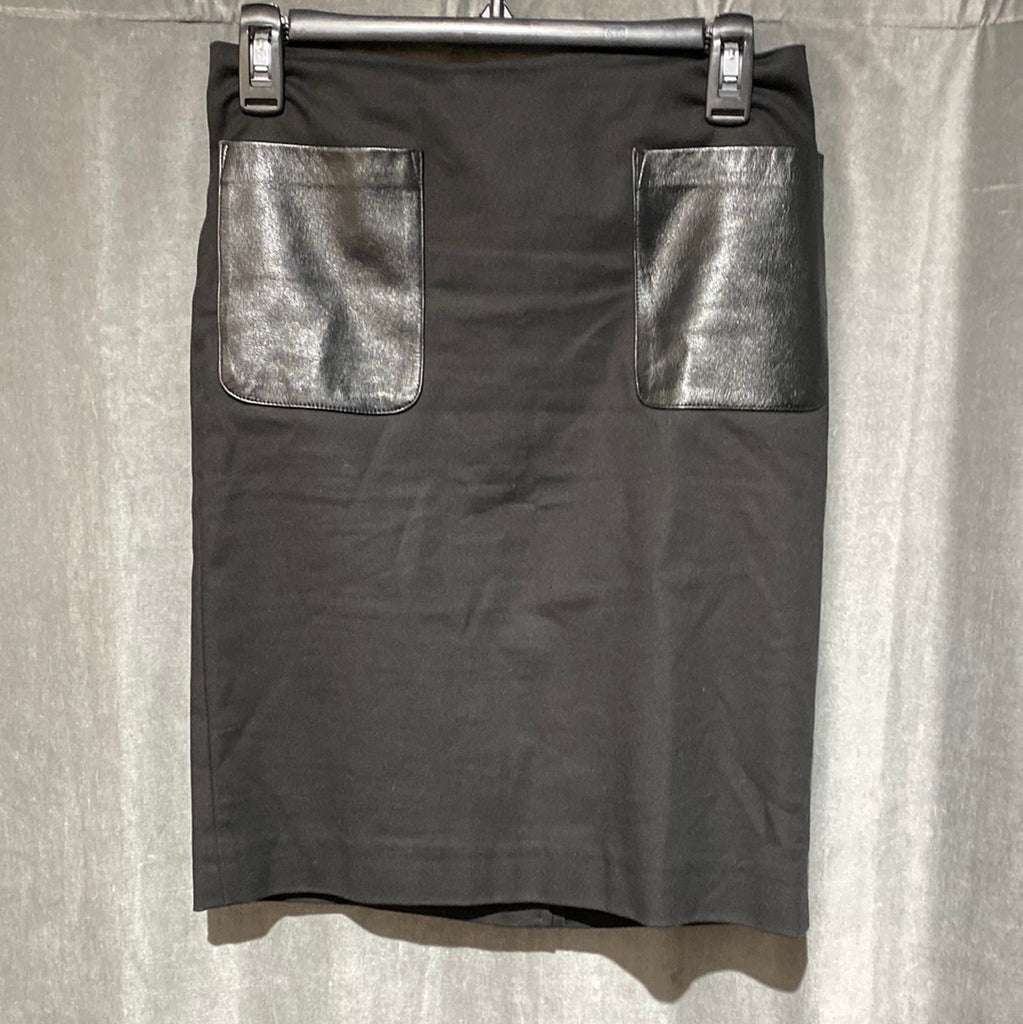 Club Monaco Black Skirt with Leather Pockets