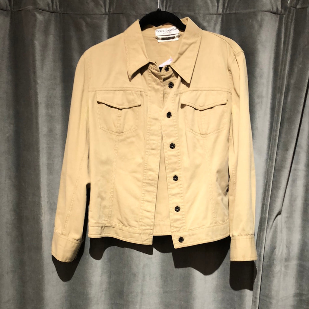 Dolce & Gabbana Khaki Stretch Cotton Jacket