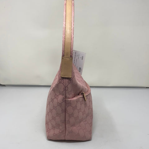 Vintage: Gucci Logo Fabric Shoulder Hobo Bag with Extra Front Zip