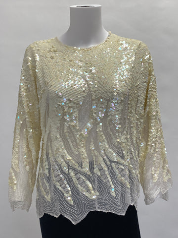 Vintage: Sequin and Sheer Beaded Blouse