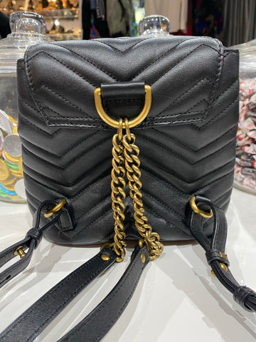 Gucci GG Marmont Black Leather Backpack