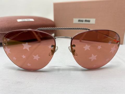 Miu Miu Raspberry Star Aviator Sunglasses