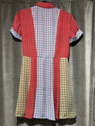 Alice and Olivia Silk button down collard mini dress