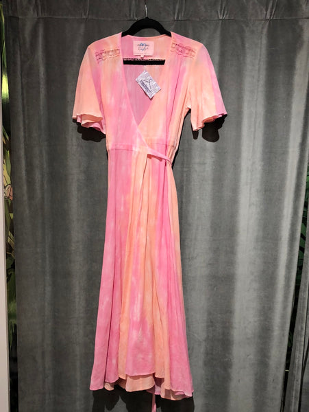 Johnny Was Short Sleeve Sorbet Maxi Wrap Dress