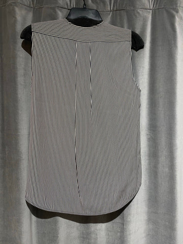Rag & Bone Black and White Striped Sleeves Wrap Front Tank