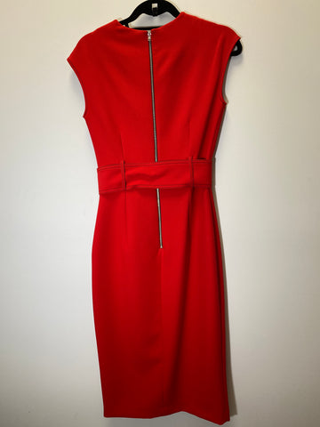 Zara Red Sleeveless Midi Straight Dress