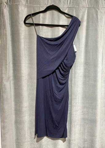 Yigal Azrouel Navy One Shoulder draped Dress