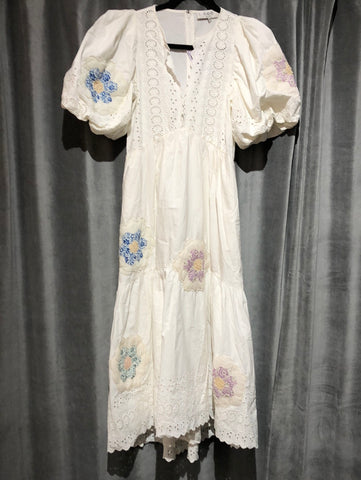 Sea New York 'ADA' Floral Puff Sleeve Smocled Mini Dress