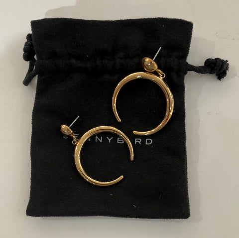 Jenny Bird Gold Plated Hanging Half Hoop