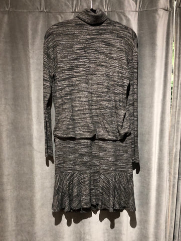 BAILEY 44 Grey Turtleneck Mini Dress with Ruffle Bottom