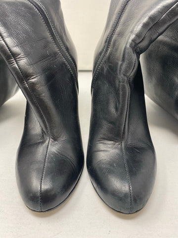 Valentino Black Leather Heeled Boots