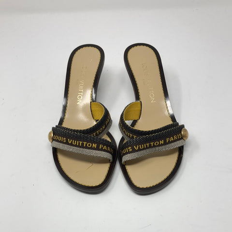 VINTAGE: Louis Vuitton Kitten Double Strap Sandal 