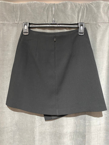 Pixie Market Black Mini Skirt with diagonal Gold Button Closure