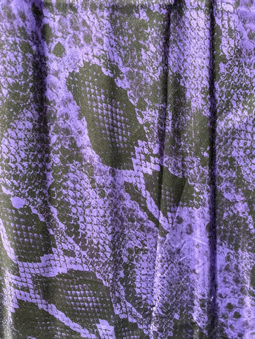 The Andamane Purple and Black Snakeskin Midi Slip Skirt