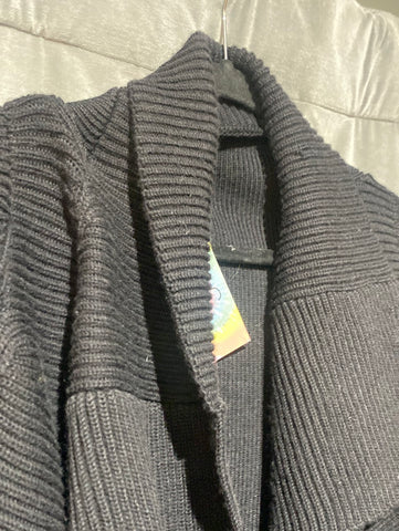 Barbara Bui Black Ribbed Chunky Zip Cardigan