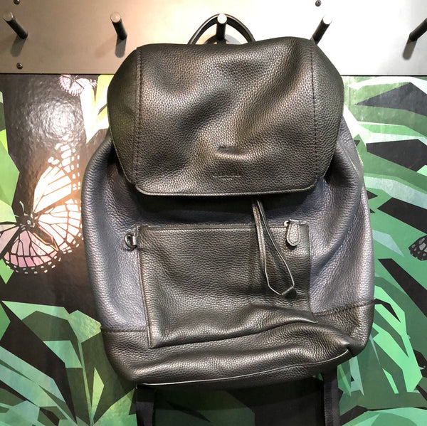 Coach Black and Blue Leather Backpack