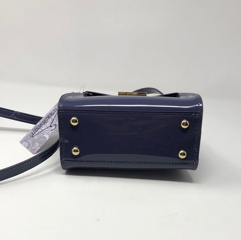 Zac Posen Dark Periwinkle Plastic Mini Crossbody bag with Gold hardware