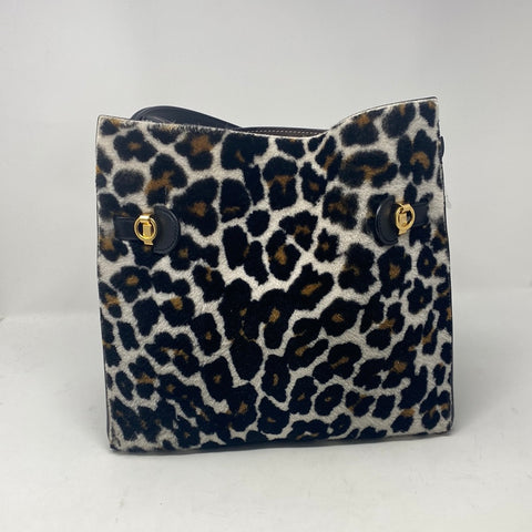 Tory Burch Lee Radziwill Calf Hair and Black Bag Large
