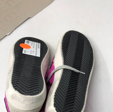 Golden Goose Pink and Black Snakeskin Leather Sneaker