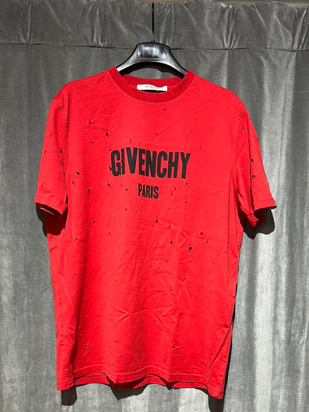 Givenchy Mens Red Branded T Shirt