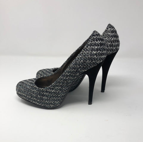 DEVI KROELL Woven Greys Rounded Toe Pump