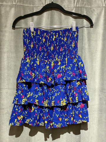 Maje Ruffle Tiered Floral Print Mini Skirt
