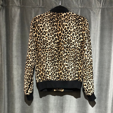 Equipment Silk Leopard Zip-Up Bomber Jacket