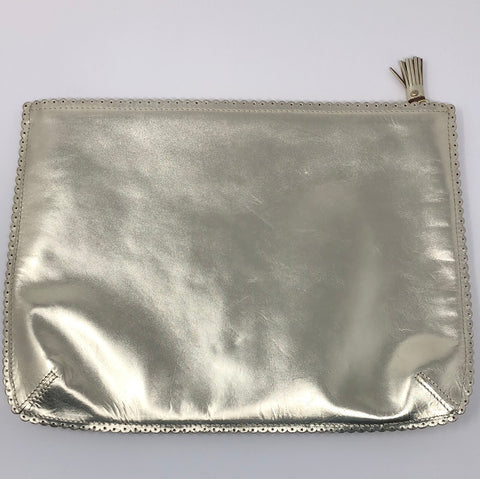 Anya Hindmarch Gold Metallic 'Beauty and the Beast' Large Oversized Pouch