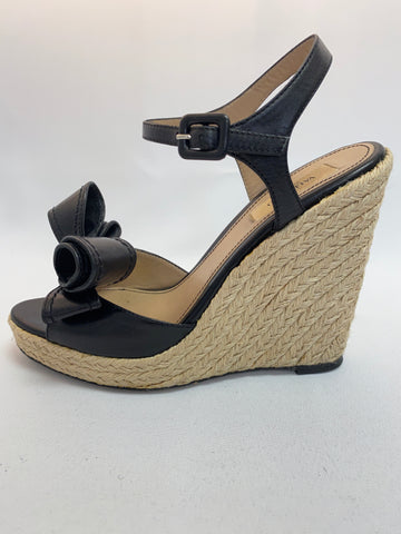 Valentino Bow Accented Wedge Espadrilles