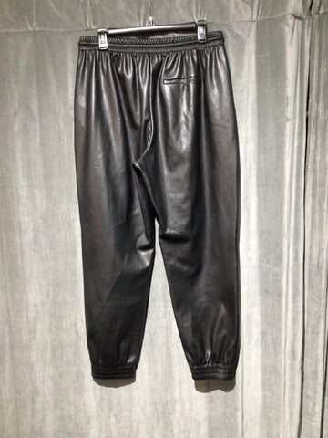 Zara Black faux leather Joggers