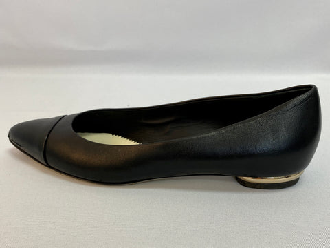 Chanel Black Leather Pointed Flats