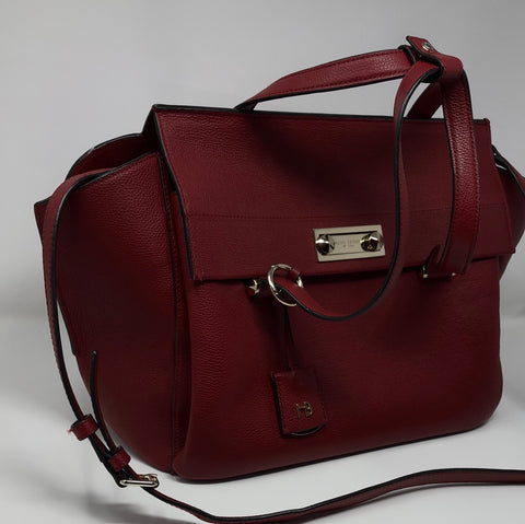 Vintage: Henri Bendel Dark Red Leather Top Handle Bag