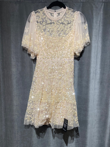 Needle and Thread Sequin Short Dress in Meadow Pink
